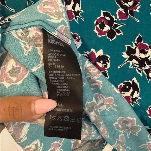 The Kooples Printed Short Sleeve Button Front Camp Shirt - Picture 10 of 10